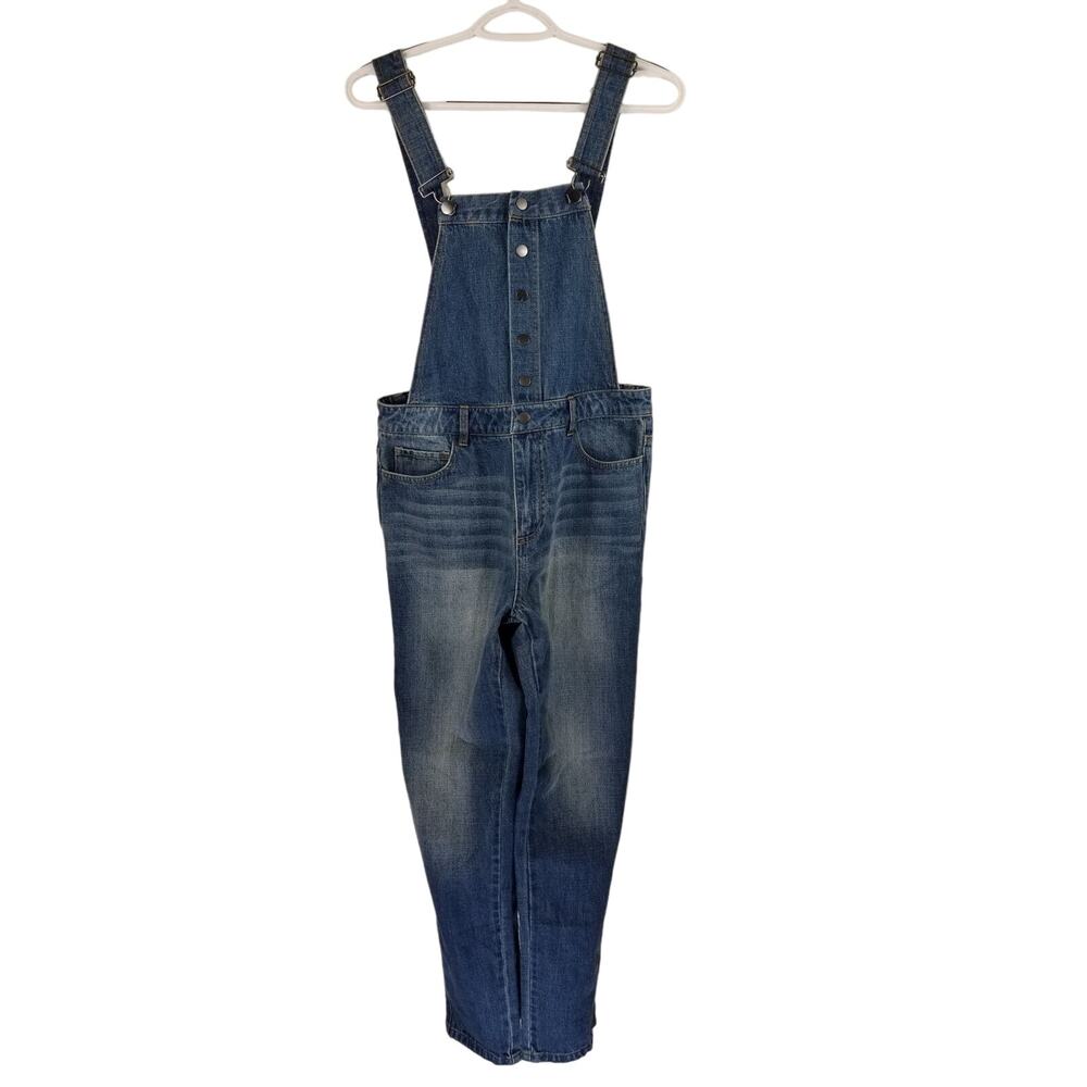 Forever 21 Whiskering Lightly Whiskering Distressed Jean Overalls Sz S